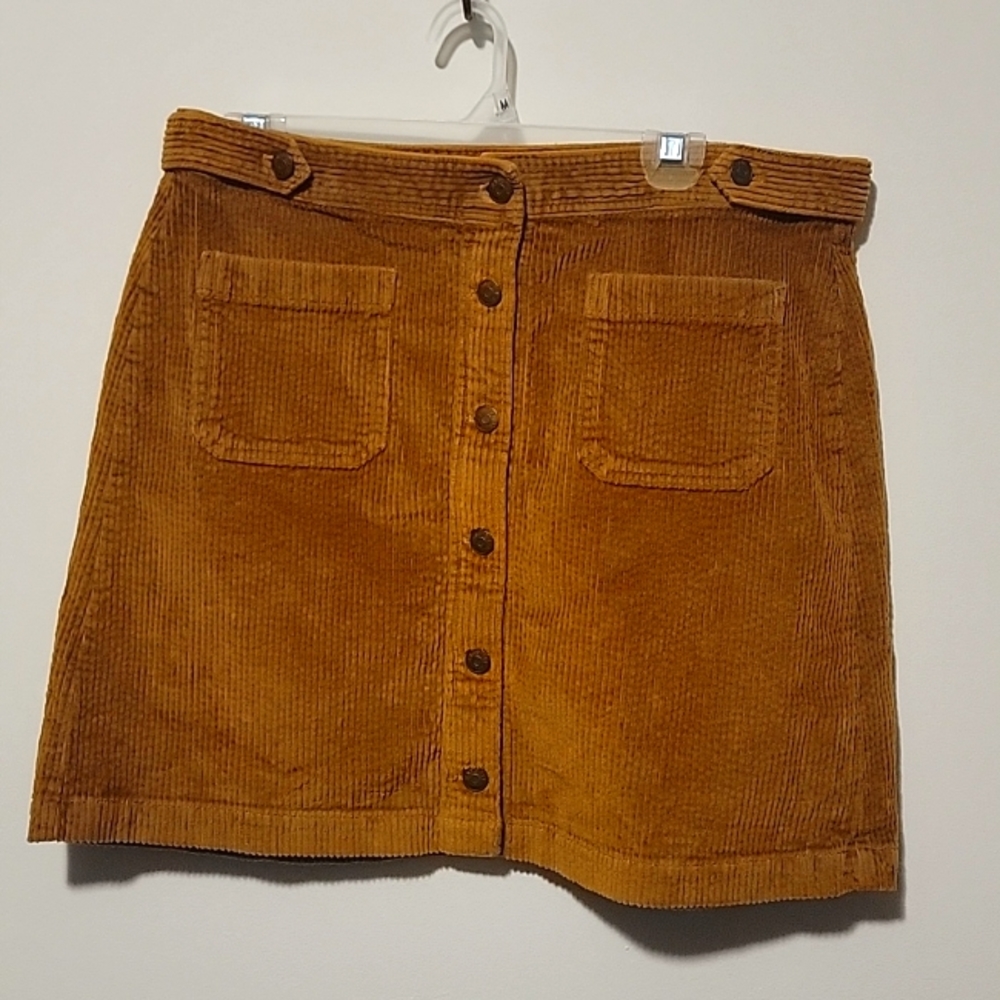 Madewell Mustard Yellow Corduroy Mini-Skirt, size 14